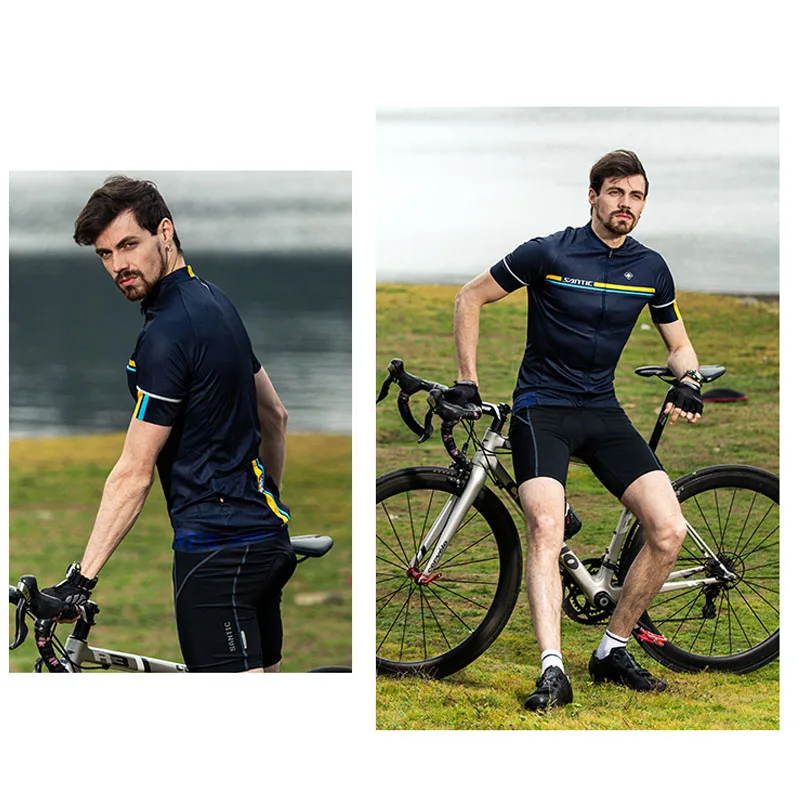 Футболка Santic мужская для велоспорта летний комплект из Джерси с коротким рукавом