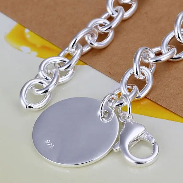 Бесплатная Доставка оптом Серебристый браслет 925 мода посеребренные ювелирные