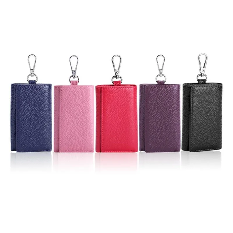 Женские и мужские кошельки для ключей из натуральной кожи кошелек тройного
