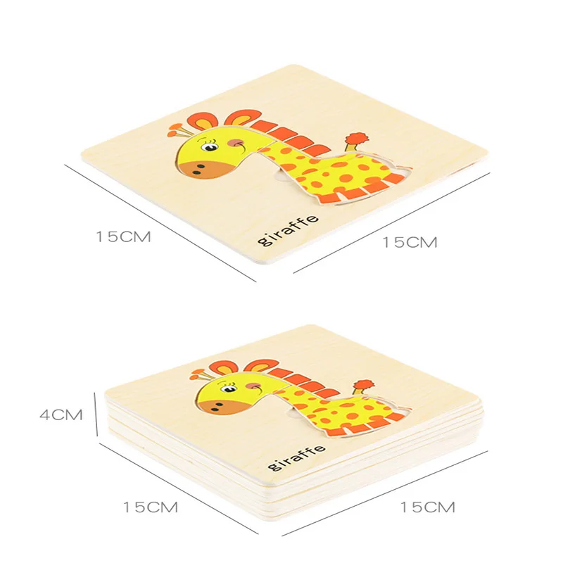 8 шт. Деревянные игрушки для детей развивающие Мультяшные Пазлы дорожные
