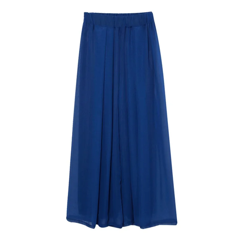 Summer Wide Leg Pants Female High Waist Pleated Plus Size Chiffon Palazzo Casual Loose Skirt Trousers Woman | Женская одежда