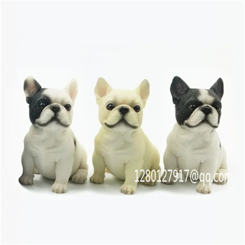 Имитация животного Симпатичный щенок статуя сидящего французского бульдога