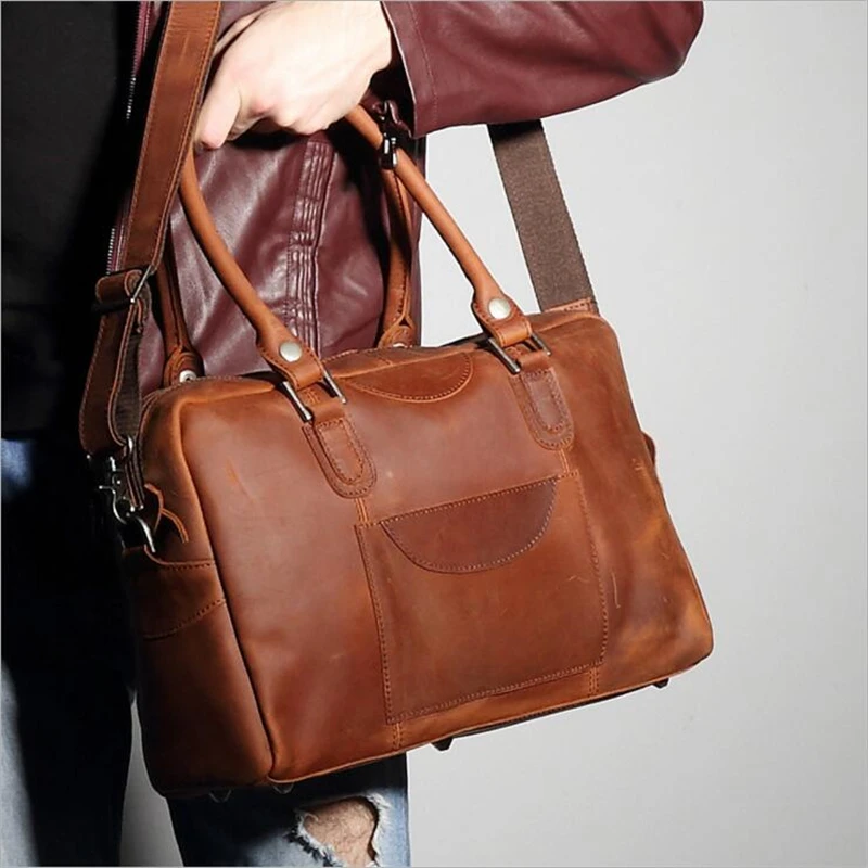 MISFITS 100% Мужские Из Натуральной Кожи Багажа Дорожная сумка Человек Упаковки