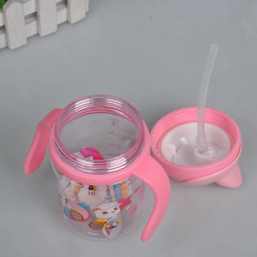 380 мл Детская Бутылочка с дельфином детская соломенная чашка ручками бутылочка