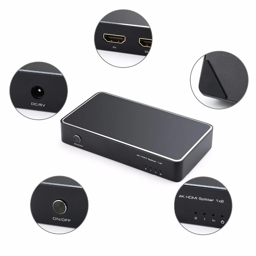 1x2 HDMI разветвитель 1 в 2 Цифровые разветвители с поддержкой Full HD 4K x 2K 3840x2160 3D|1x2 hdmi