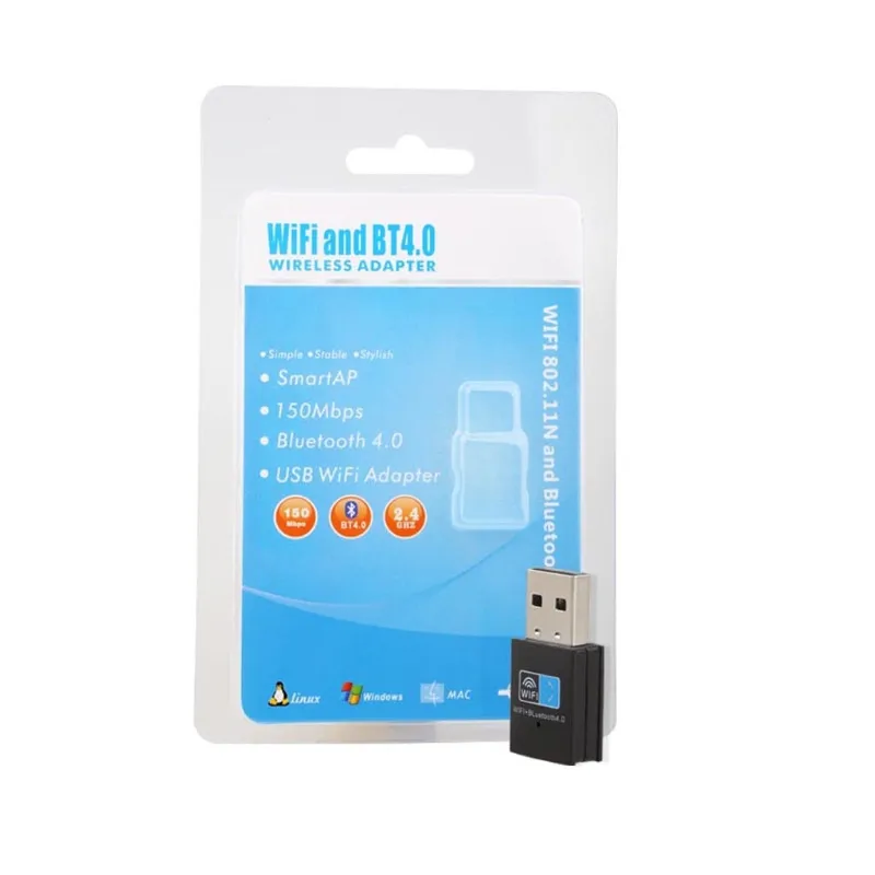 

150M Wireless WiFi Network Lan Card + Bluetooth V4.0 Adapter for Desktop Laptop-Upgraded version