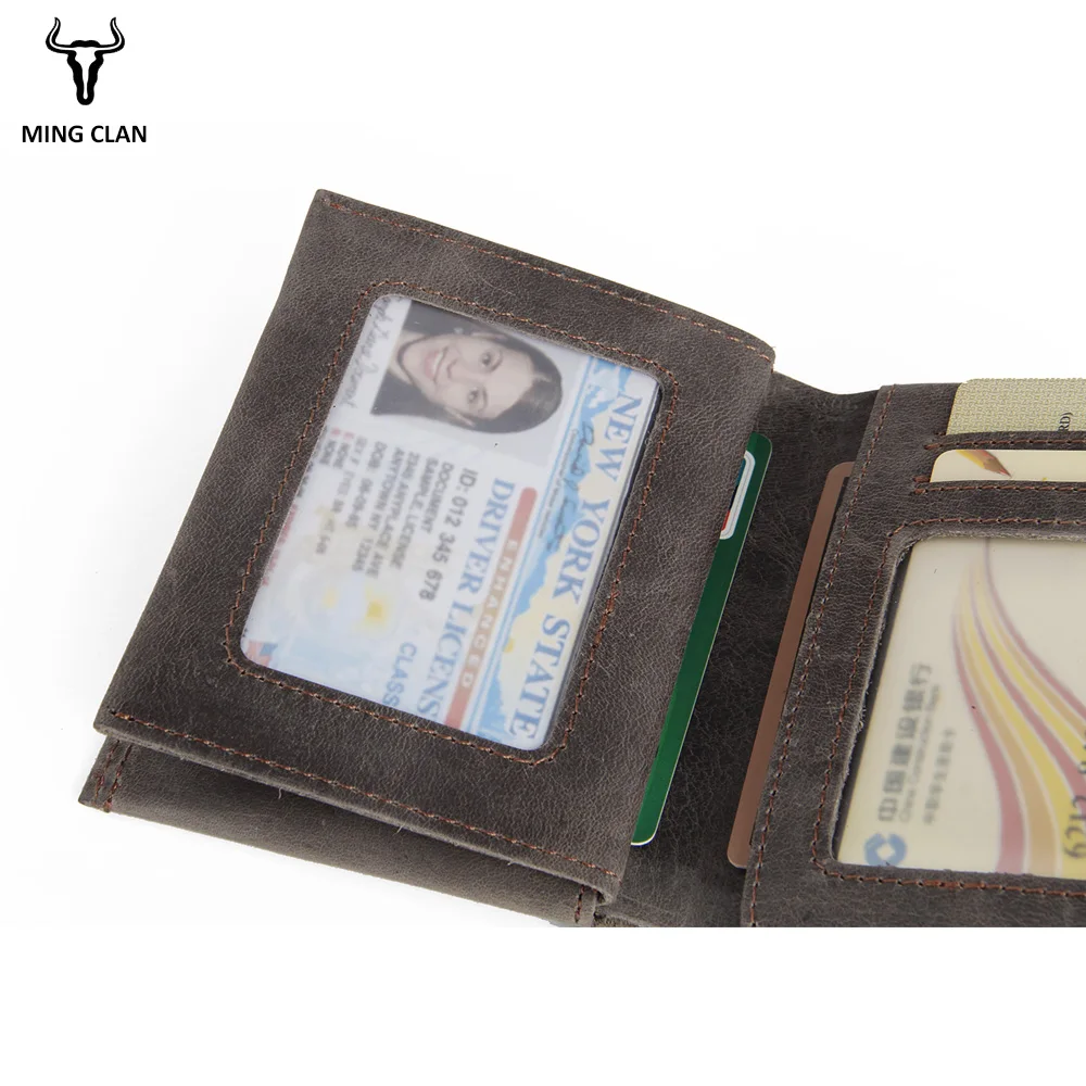 Mingclan Crazy Horse кошелек мужские кошельки натуральная кожа мужской кошелек Porte Carte держатель для карт кошелек Rfid клатч короткий карман сумка
