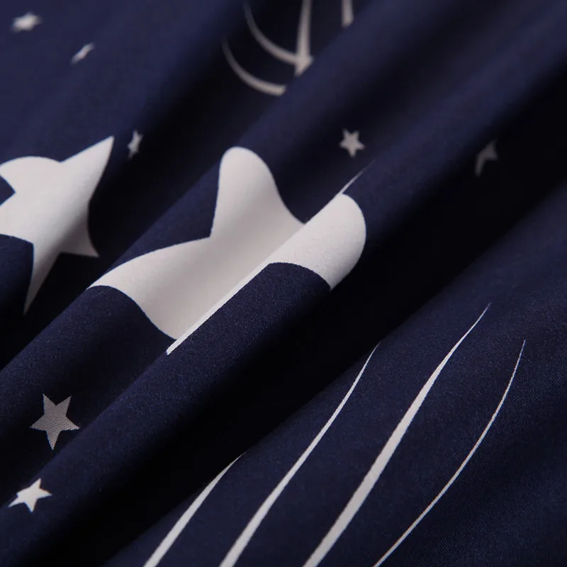 Белые звезды пустые узоры 3 шт простыни плоские постельные принадлежности