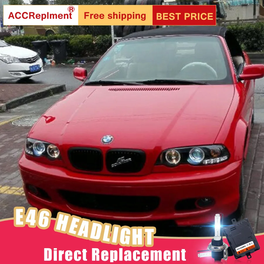 2 шт. светодиодный фары для BMW E46 1998-2002 Автомобильные ангельские глазки комплект
