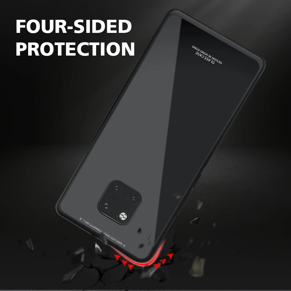 KEYSION чехол из закаленного стекла для телефона для huawei mate 20 Pro стекло нескользящий черный чехол для huawei mate 20 чехол Funda аксессуары