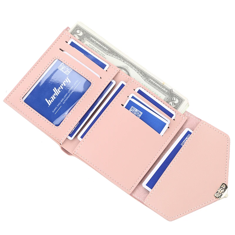 Женский кошелек кожаный с застежкой Дамская карта зажим для денег женский