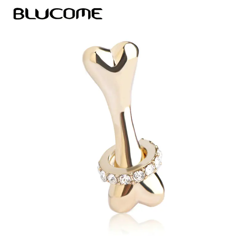 Брошь в форме кости Blucome золотистая брошка с зажимами для одежды Ювелирное