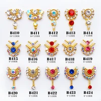 10pcs 3d alloy nail art accessories shinning crystal gold nails jewelry top level nail beauty charms