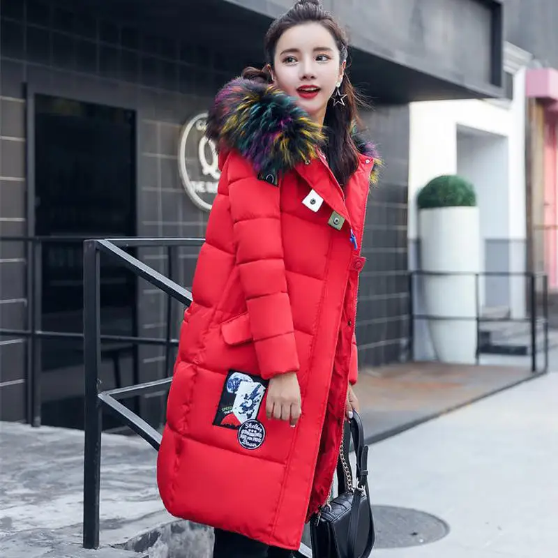 Женские пальто и куртки с меховым воротником зимняя куртка капюшоном хлопковая