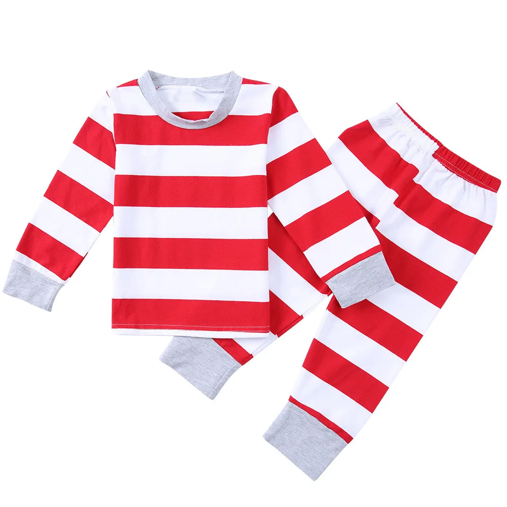 Baby Set 12M Семейные рождественские пижамы в полоску для мамы и женщины, одинаковые пижамы для отдыха, длинные комбинезоны размера плюс, рождественские одинаковые Семейные пижамы - Цвет: Baby Set 12M