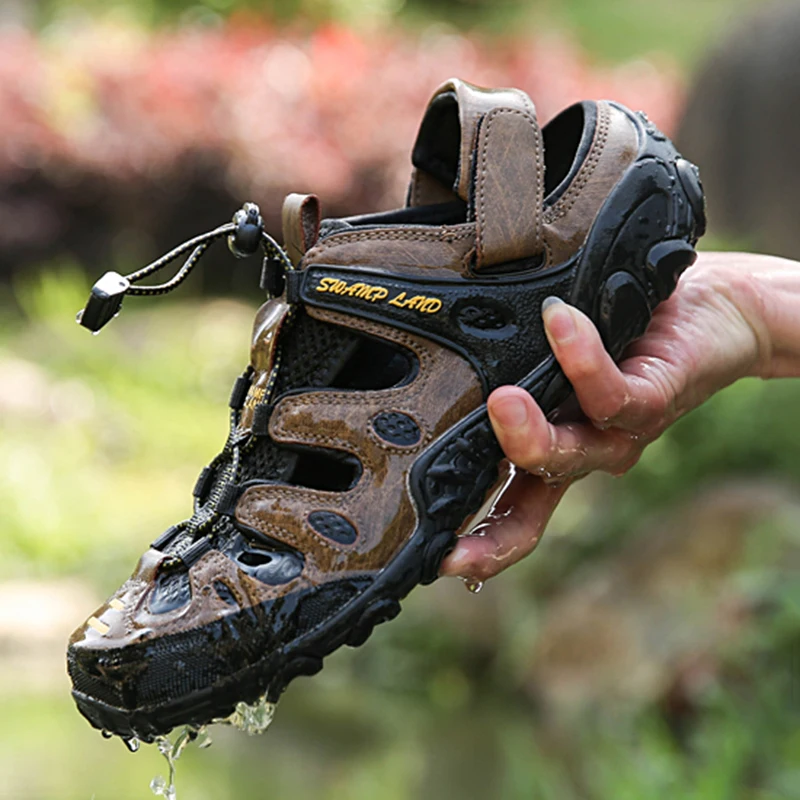 Летние сандалии для мужчин дышащая повседневная мужская обувь пляжные открытый