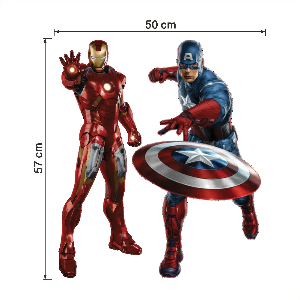Disney Marvel USA Captain Sticker 3d Creative Sticker Children's Room Cartoon Living Room TV Sticker