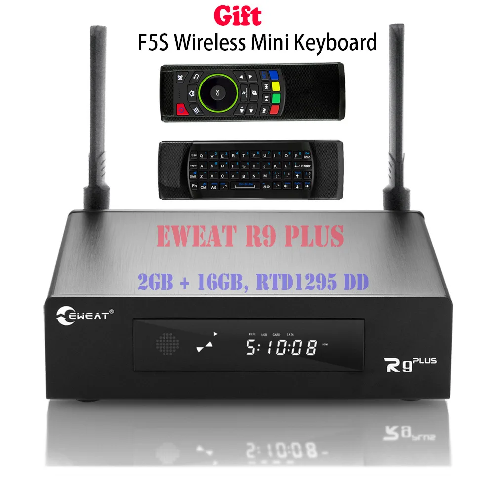 add F5S English KB 2 Гб 16 Гб EWEAT R9 Plus ТВ приставка Android 6,0+ OpenWRT(NAS) Realtek RTD1295 2,4G/5G wifi Bluetooth медиаплеер+ беспроводная клавиатура - Цвет: add F5S English KB