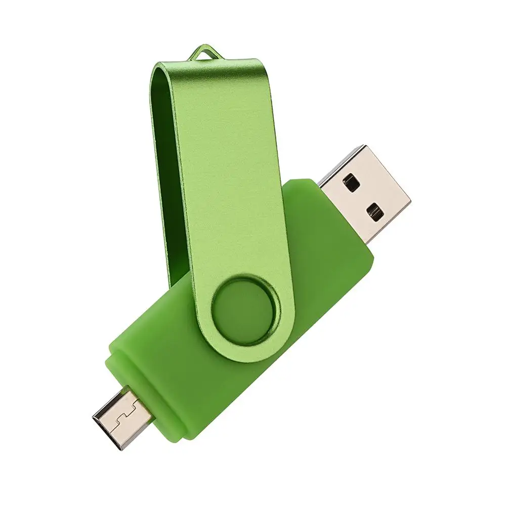 Green Colorful OTG USB Flash Memory Stick 16GB 32GB Pendrive 4GB 6GB 64GB U Disk USB Flash Drive For Computer/Android Phone - Color: Green