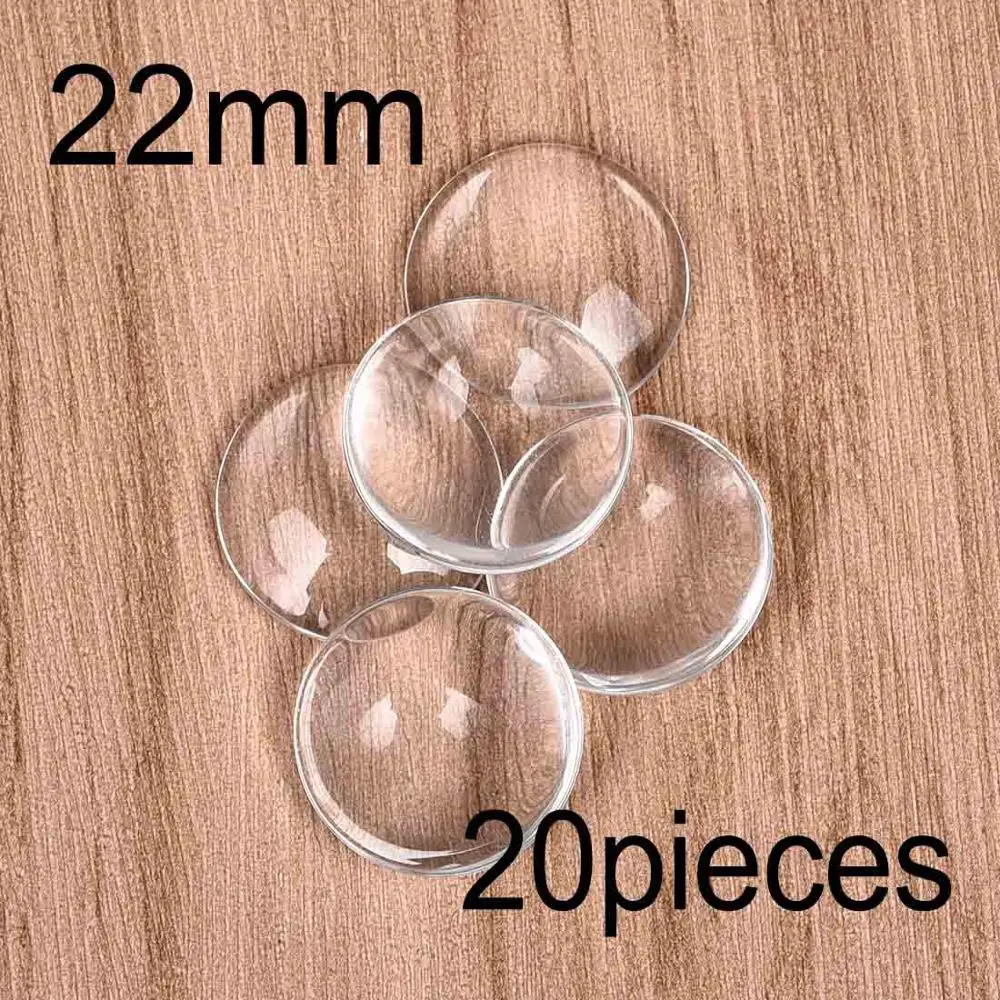 Round 22mm 20pcs Круглые прозрачные кабошоны овальные квадратные сердца с плоской задней частью прозрачное стекло для ювелирных изделий ручной работы - Цвет: Round 22mm 20pcs