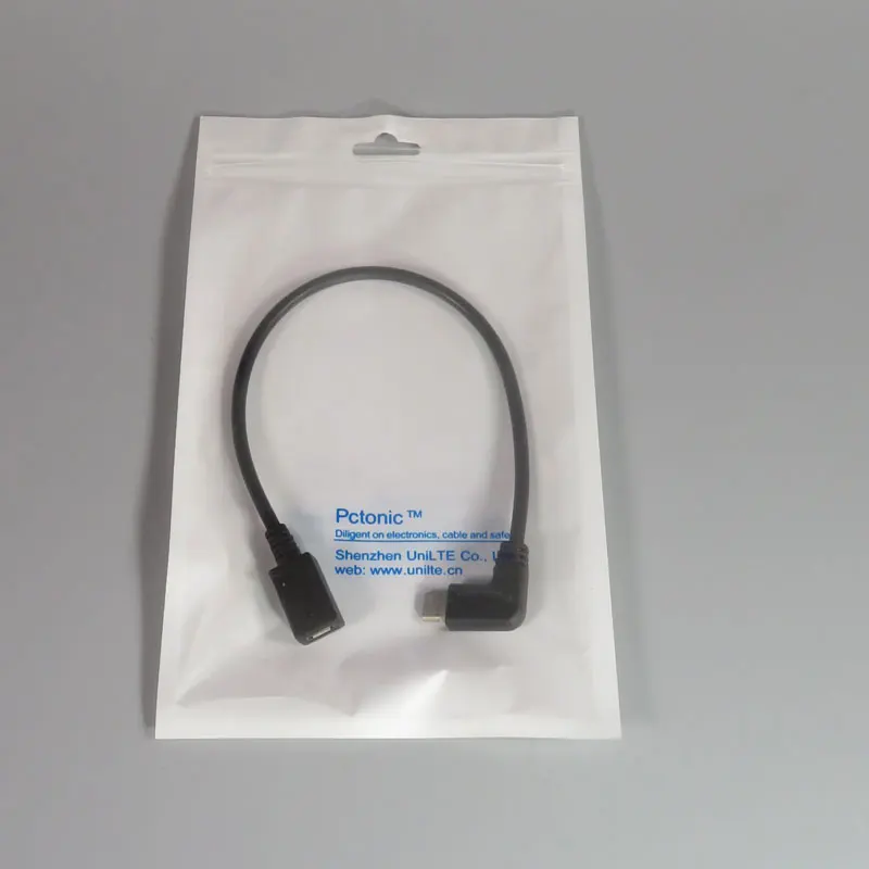 PCTONIC USB Type C к Micro Женский Кабель адаптер для передачи данных 90 градусов правый