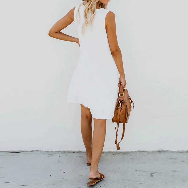 Женское платье с цветочным принтом Boho Летнее мини-платье трапециевидной формы