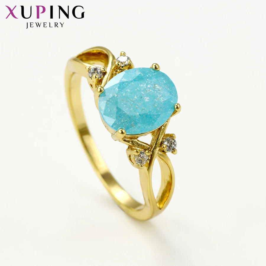Xuping старинный/Королевский кольцевой светильник Желтое покрытие Ледяной Камень
