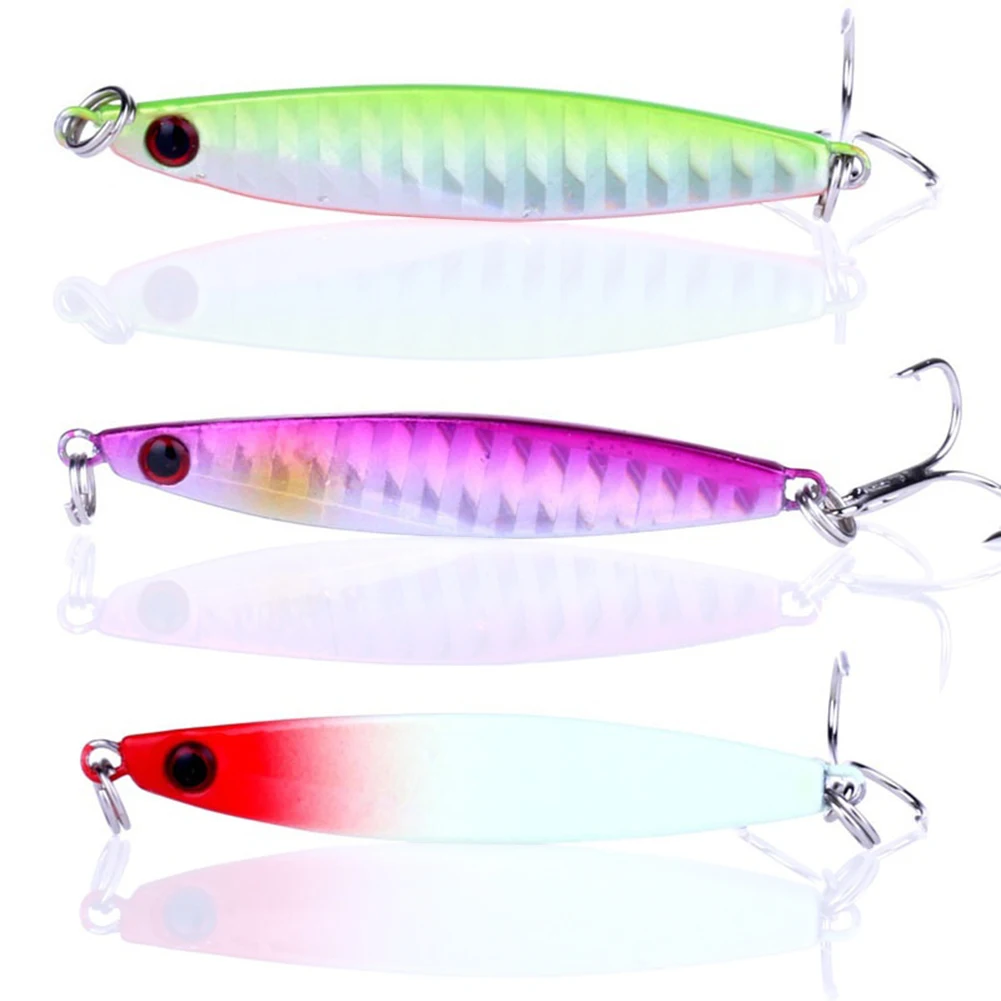 

7Pcs Metal Artificial Laser Fishing Lures Sinking Bait Striped Bass Trout Tackle
