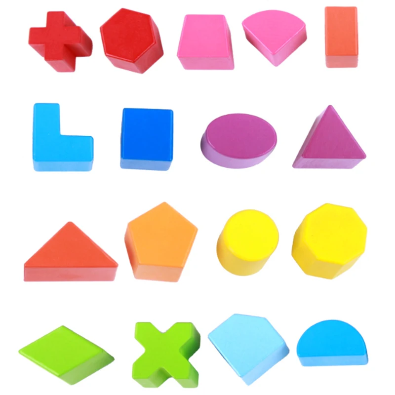New Colorful Shape Puzzle Set Wooden Toy Educational Baby for Children Learning Developing Toys | Игрушки и хобби