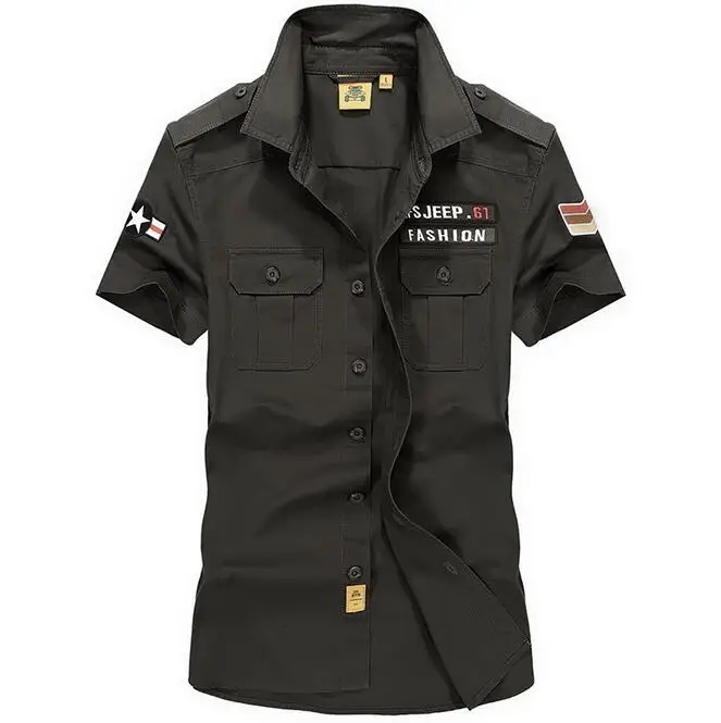 ROHOPO S до 5XL Летняя мужская рубашка с коротким рукавом, хлопок, свободные повседневные рубашки для мужчин, Классическая дизайнерская рубашка с вышитым логотипом