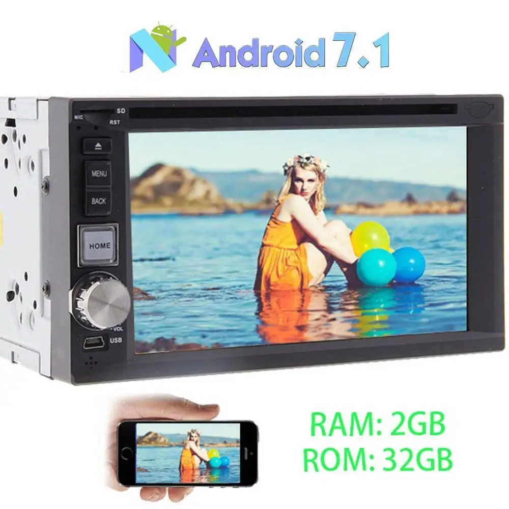 Eincar 8Core Android Car Stereo Double Din 6.2&quot DVD Player GPS 1080P HD Video/USB SD/DAB+/WIFI/OBD2/Phone Link/AV Output/SWC |