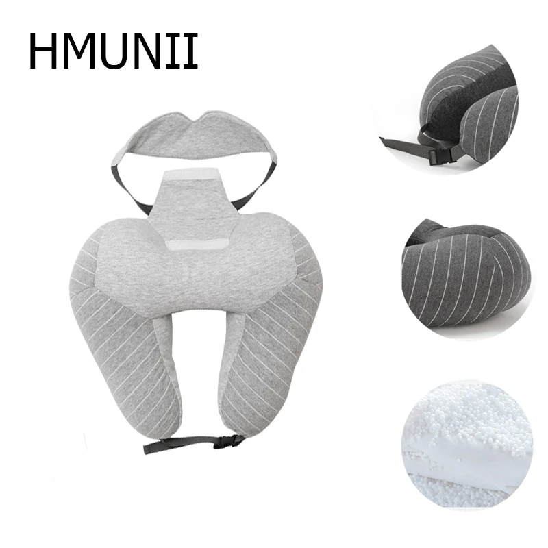 Модные U образные автомобильные подушки HMUNII для шеи + маска глаз клетчатая