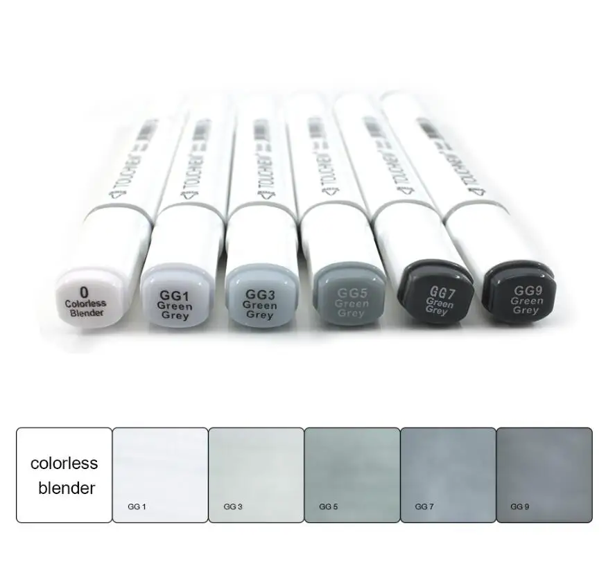 6 Green Grey Style Touchnew маркер для белой доски 6/12/30 Цвета серый Цвета маркер для рисования двойной наконечник маркеры для эскизов, c чернилами на спиртовой основе тона товары для рукоделия - Цвет: 6 Green Grey Style
