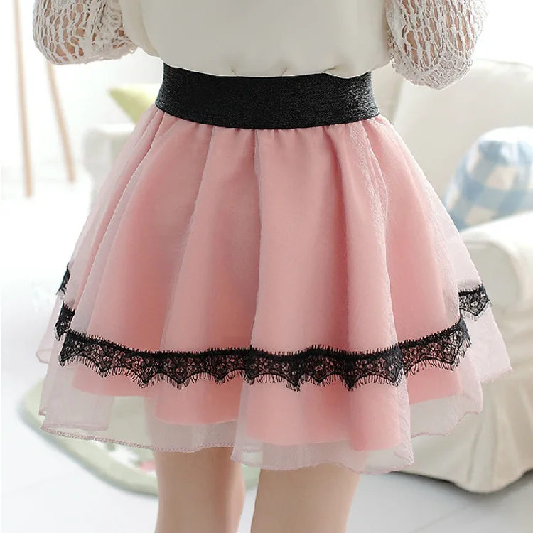 Юбки Женская Лето 2016 Мода Лук Вуаль Бальное платье Шифоновое Мини-Юбки bodycon