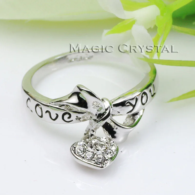 MOONROCY Cubic Zirconia Silver Color Trendy Jewelry Wholesale Crystal Wedding Ring for Women Girls Gifts Drop | Украшения и