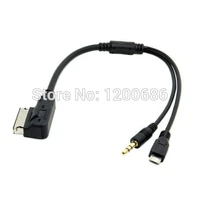 3 5mm aux music interface ami mdi to micro mini usb wire harness for audi a3a4a5 a6