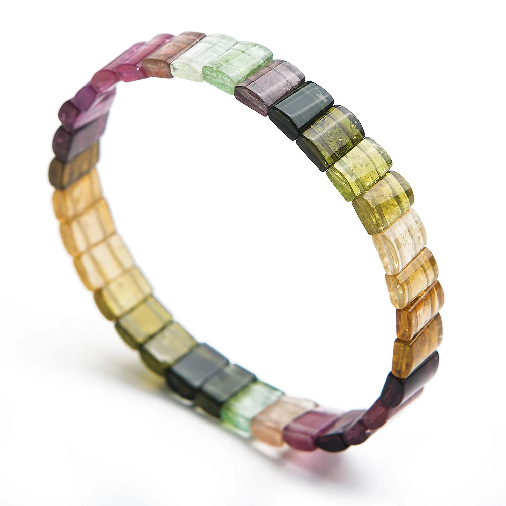 Натуральный разноцветный турмалиновый кварцевый Радужный кристалл 8x4 мм