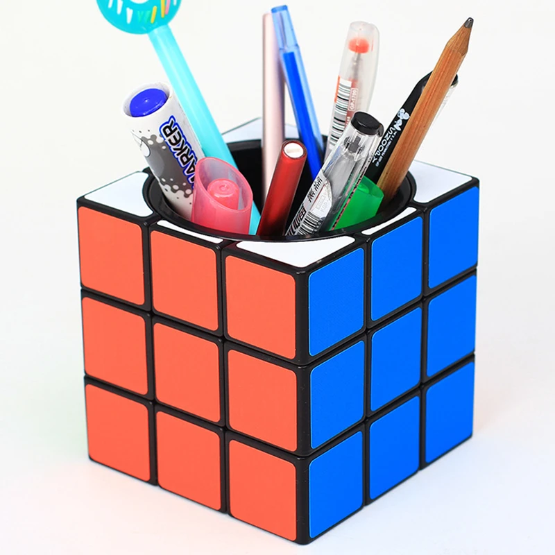 3x3x3 Магический кубик, держатель для ручки, чехол, копилка, головоломка, кубики, украшение офиса, подарки, игрушки для детей, детей, взрослых, 9,5 см