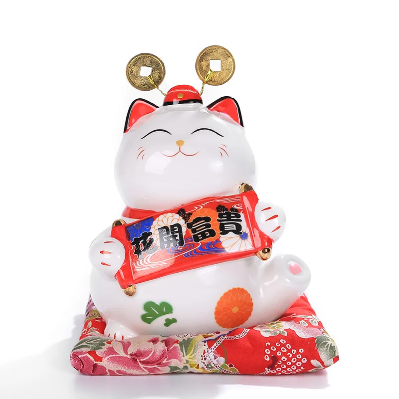 6 дюймов Maneki Neko керамический счастливый кот домашний декор фарфоровые украшения