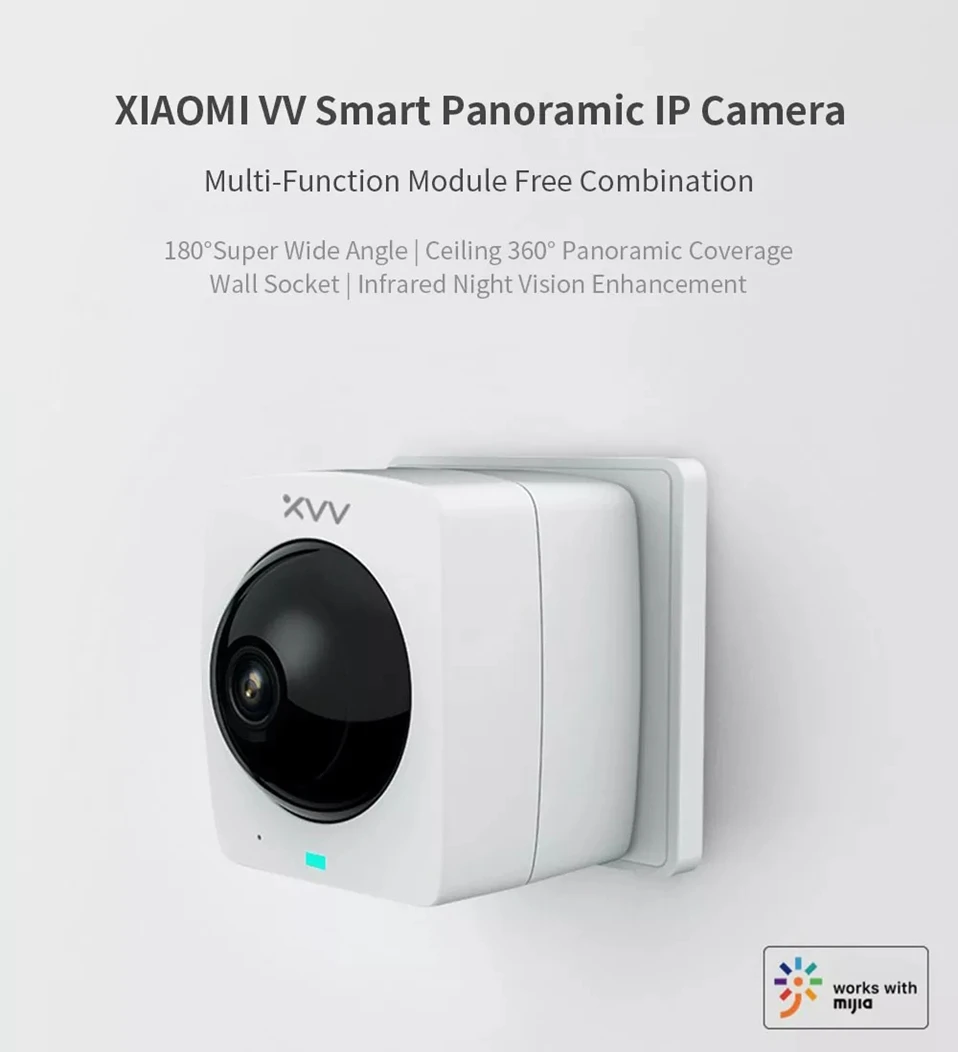 Новая смарт-панорамная ip-камера XiaoVV HD 1080P 360 ° панорамная AI Humanoid Обнаружение ночная версия работа с приложением Mijia