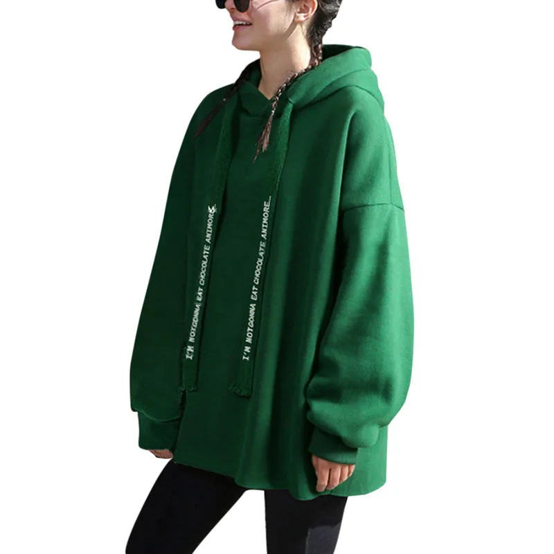 Anself для женщин 5XL плюс размеры Толстовка с капюшоном с длинным рукавом Mujer флис теплые зимние повседневное