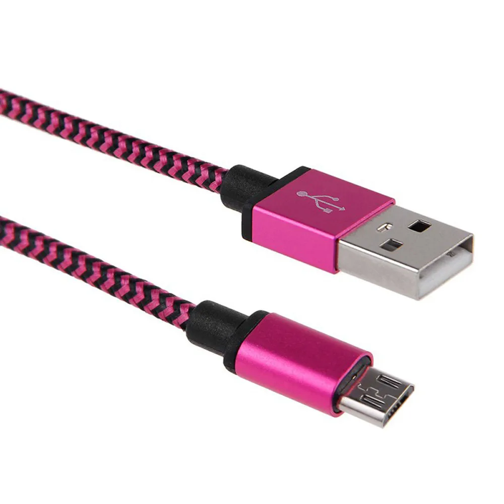 Плетеный алюминиевый Micro USB кабель для быстрой зарядки и синхронизации данных