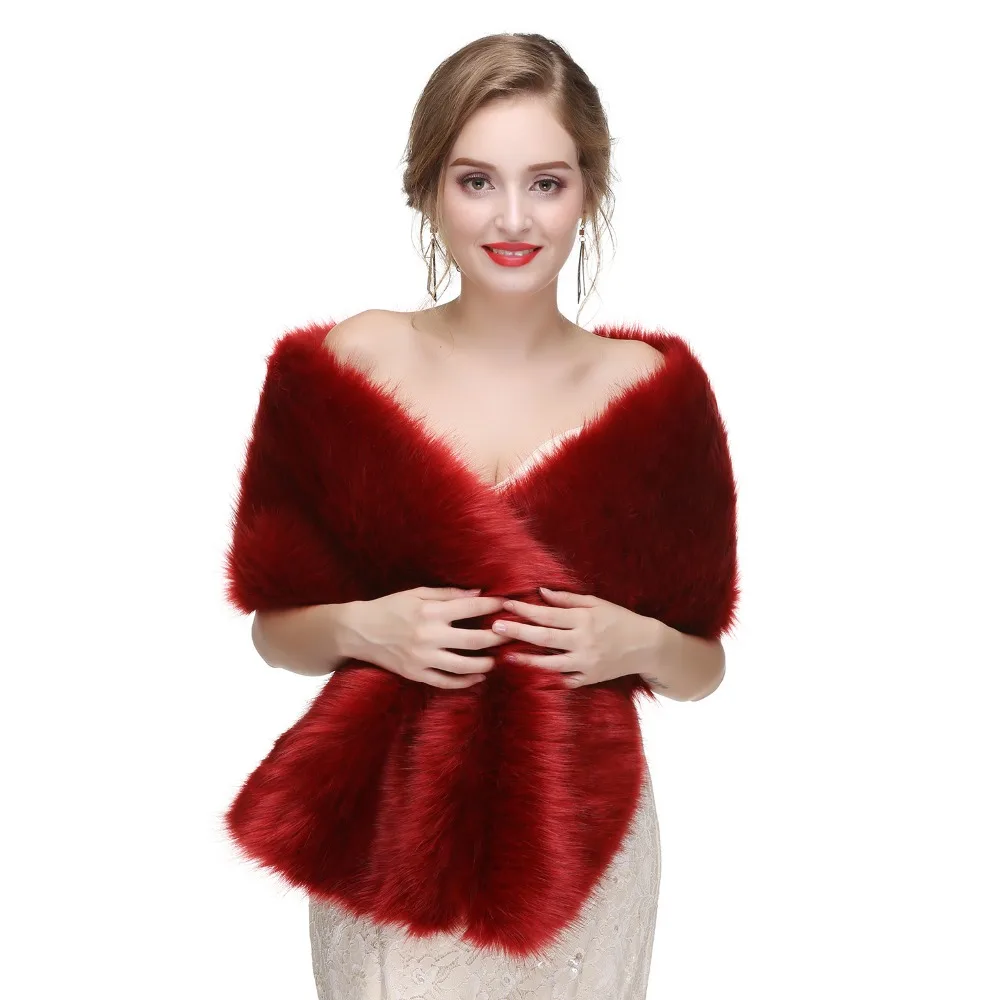 Forevergracedress 2019 Elegant Soft Autumn Winter Faux Fur Bride Wedding Wraps Bolero Jackets Bridal Coats Shawls Scarves PJ465 | Свадьбы и