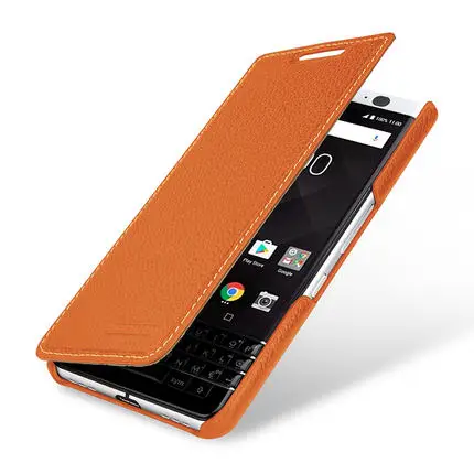 Оранжевый Чехол из натуральной кожи для Blackberry KEY2, флип-чехол для телефона, чехол для Blackberry KEY 2, чехол для Blackberry KEYone - Цвет: Оранжевый