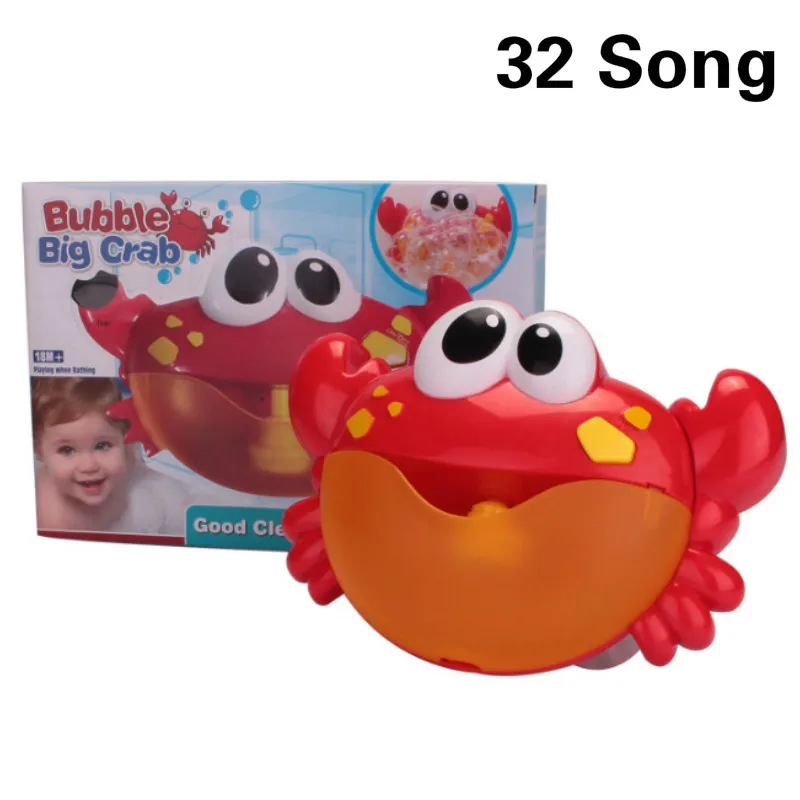 32song with box 32 Песни ванны младенца с мыльными пузырями крабы для Детей Забавные Bath музыка Bubble Maker для ванной, бассейна плавательный машина для производства мыла детская Ванная комната - Цвет: 32song with box