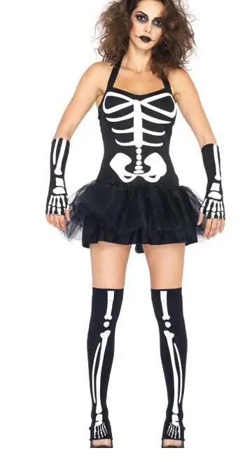 

Women Halloween Bone Costume Sexy Adult Carnival Party Cosplay Costume Sexy Horrible Cosplay Clubwear Skeleton Costume For Women