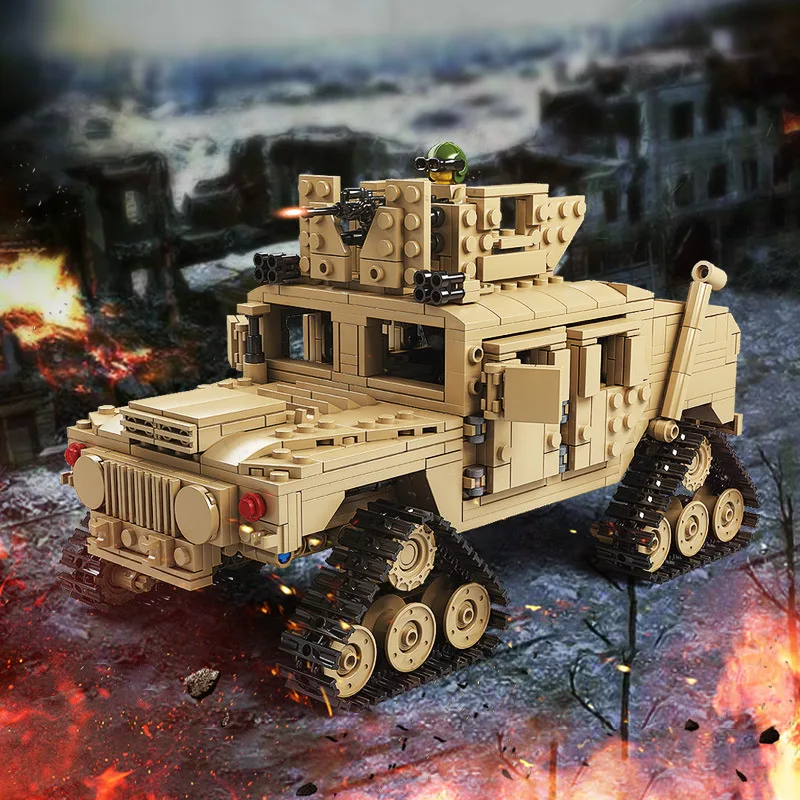 KAZI модели строительные игрушки совместимы с B10000 1463 шт военные танковые блоки