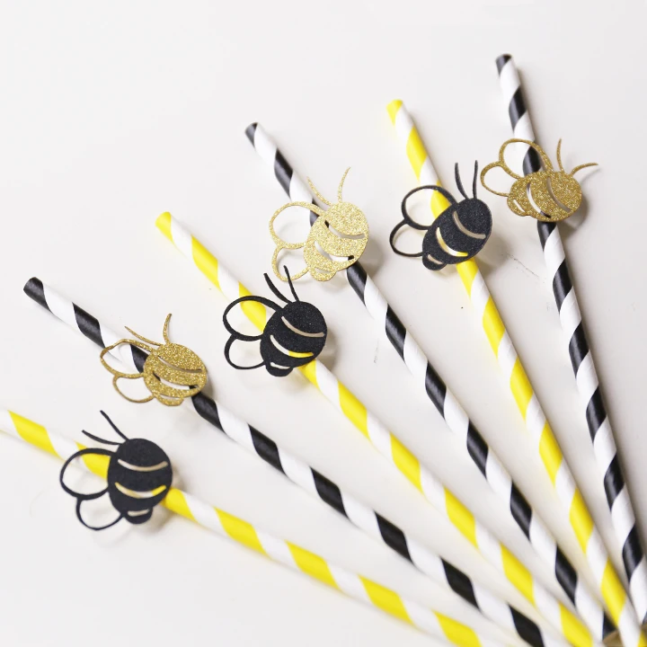 Соломинки для вечевечерние Bumble Bee желтые и черные соломинки вечеринки. Mom to