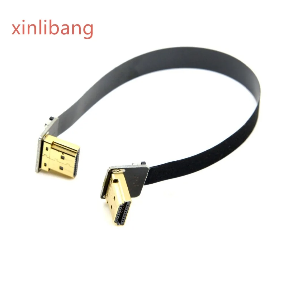 

FPV Dual Up Angled 90 Degree HDMI Type A Male to Male HDTV FPC Flat Cable 20cm for Multicopter Aerial Photography