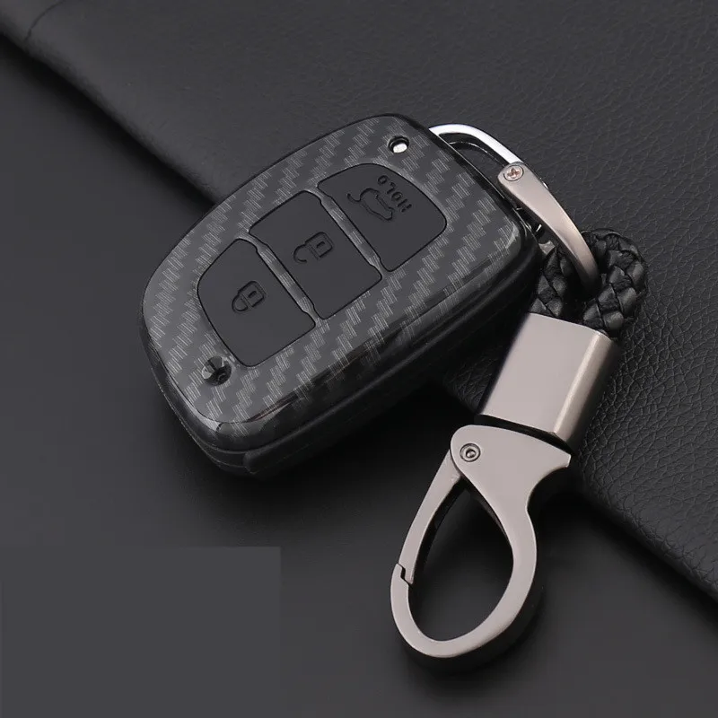 ABS углеродного волокна основа + Силиконовые удаленной машине ключ чехол для hyundai